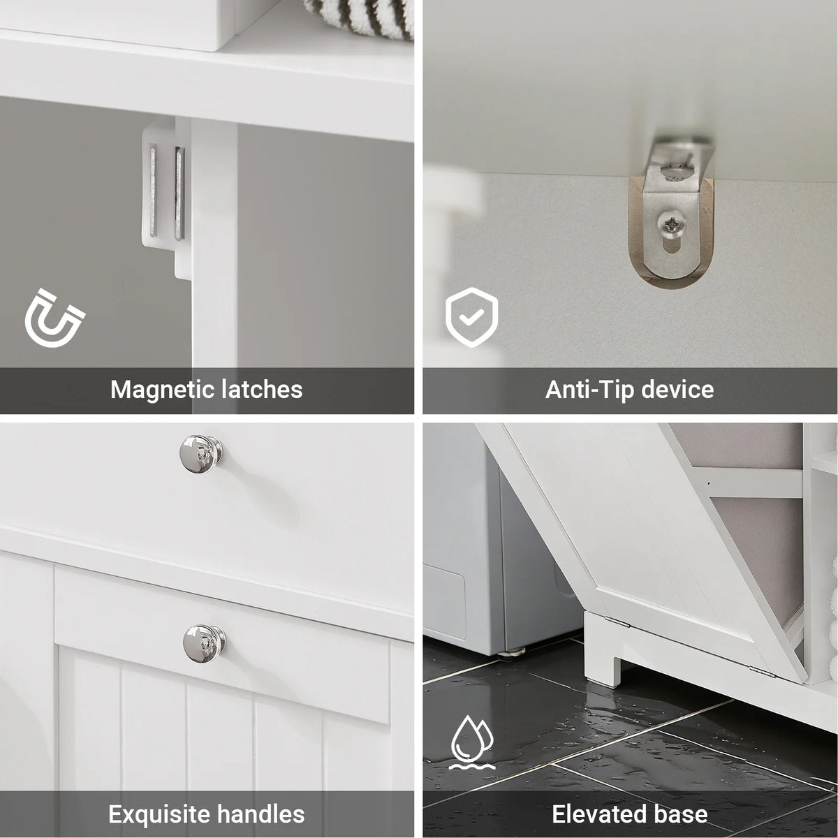 Sobuy Bzr104 High Wardrobe Fold-Out Bathroom Wardrobe Narrow