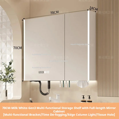 Modern Smart Bathroom Mirror Cabinet Wall-Mounted Vanity Mirror