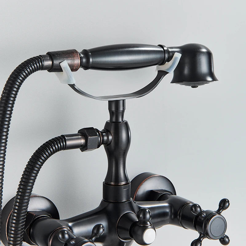 Retro Antique Brass Black Bronze Bathtub Shower Faucets