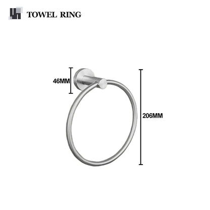 Brushed Nickel Bathroom Towel Bar Bath Robe Hook