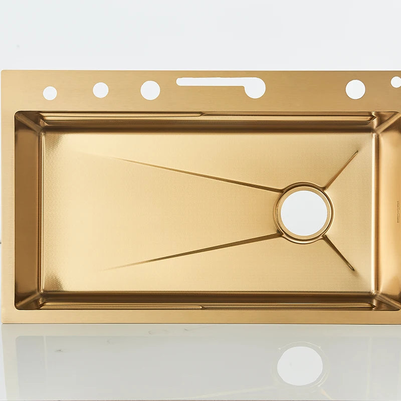 Golden Stainless Steel Sink Smart Digital Display Integrated