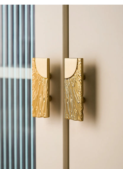Unique Lines Satin Brass Handle Closet Wardrobe Door