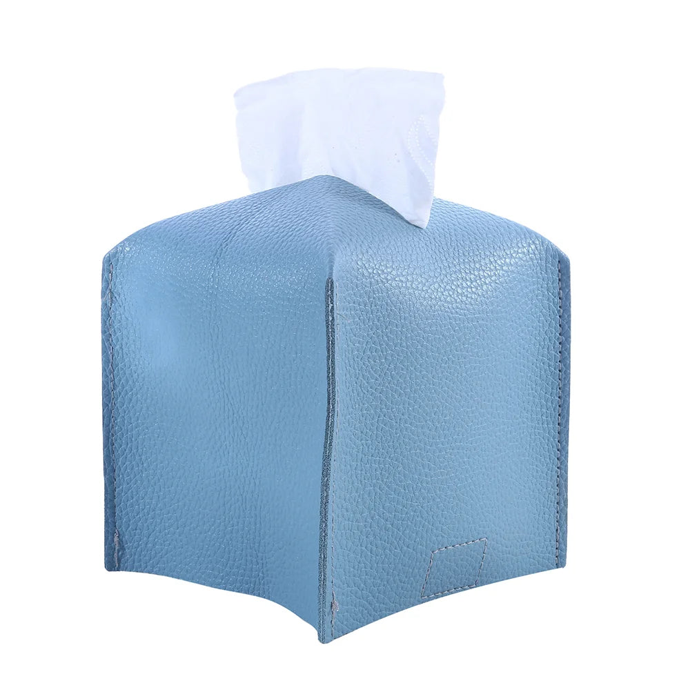 Modern Pu Leather Square Tissue Box Cover Holder-Decorative