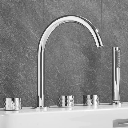 Gray Luxury Brass Deck-Mounted 5-Holes Bathroom Bath Tub