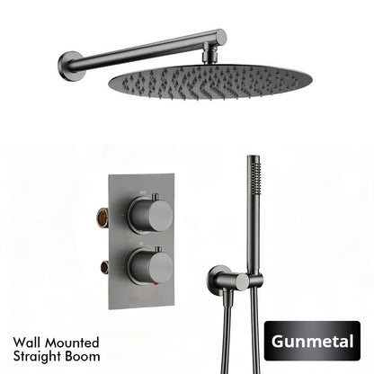 Bathroom Faucet Dial Way Brushed Gold Thermostat Shower
