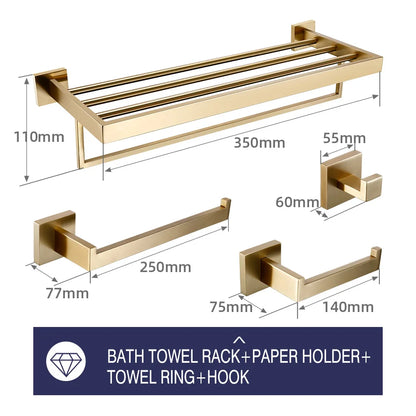 Brushed Gold Bathroom Toilet Brush Holder Toilet Paper