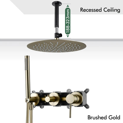 Gunmetal Shower Faucet 8-16 Wall Mounted Concealed Control