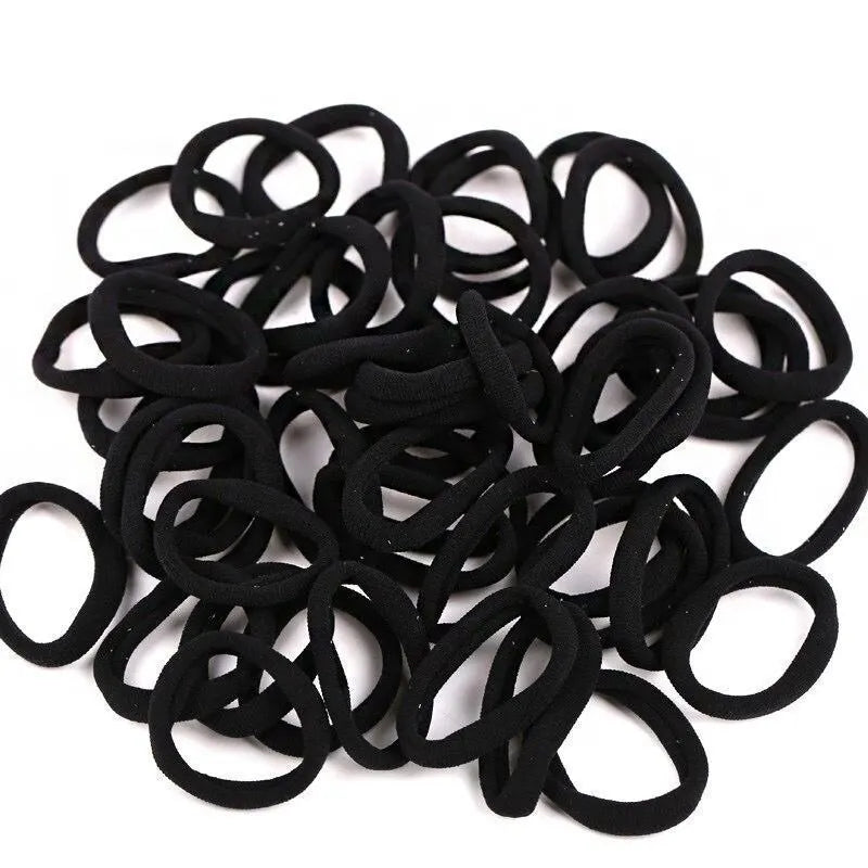 Black Towel Ring 50pcs High Elasticity Seamless Rubber