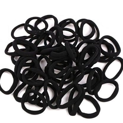 Black Towel Ring 50pcs High Elasticity Seamless Rubber