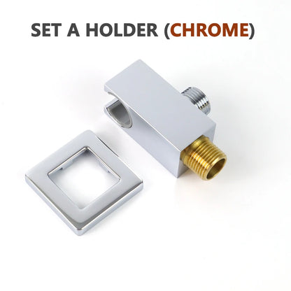 Square Hand Shower Bracket Brass Body Angel Adjustable