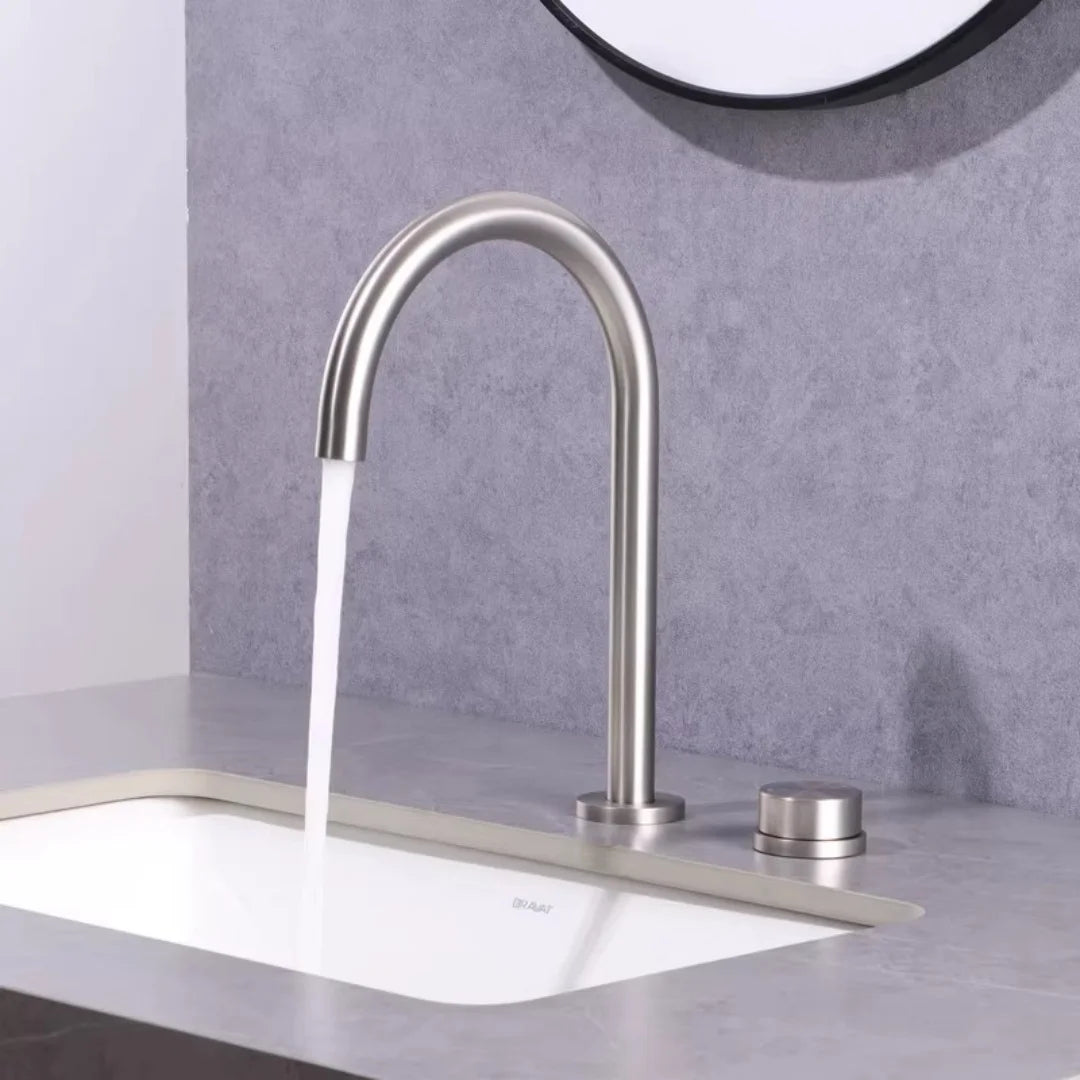 Brushed Gold Basin Faucet Nickel Sink Faucet Two