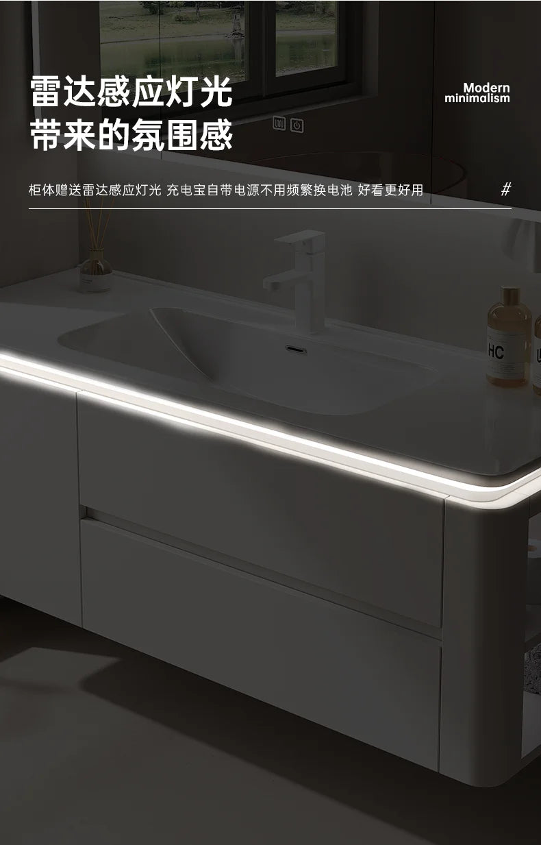 Led Light Ensuite Bathroom Cabinet Basin Designs Mirror