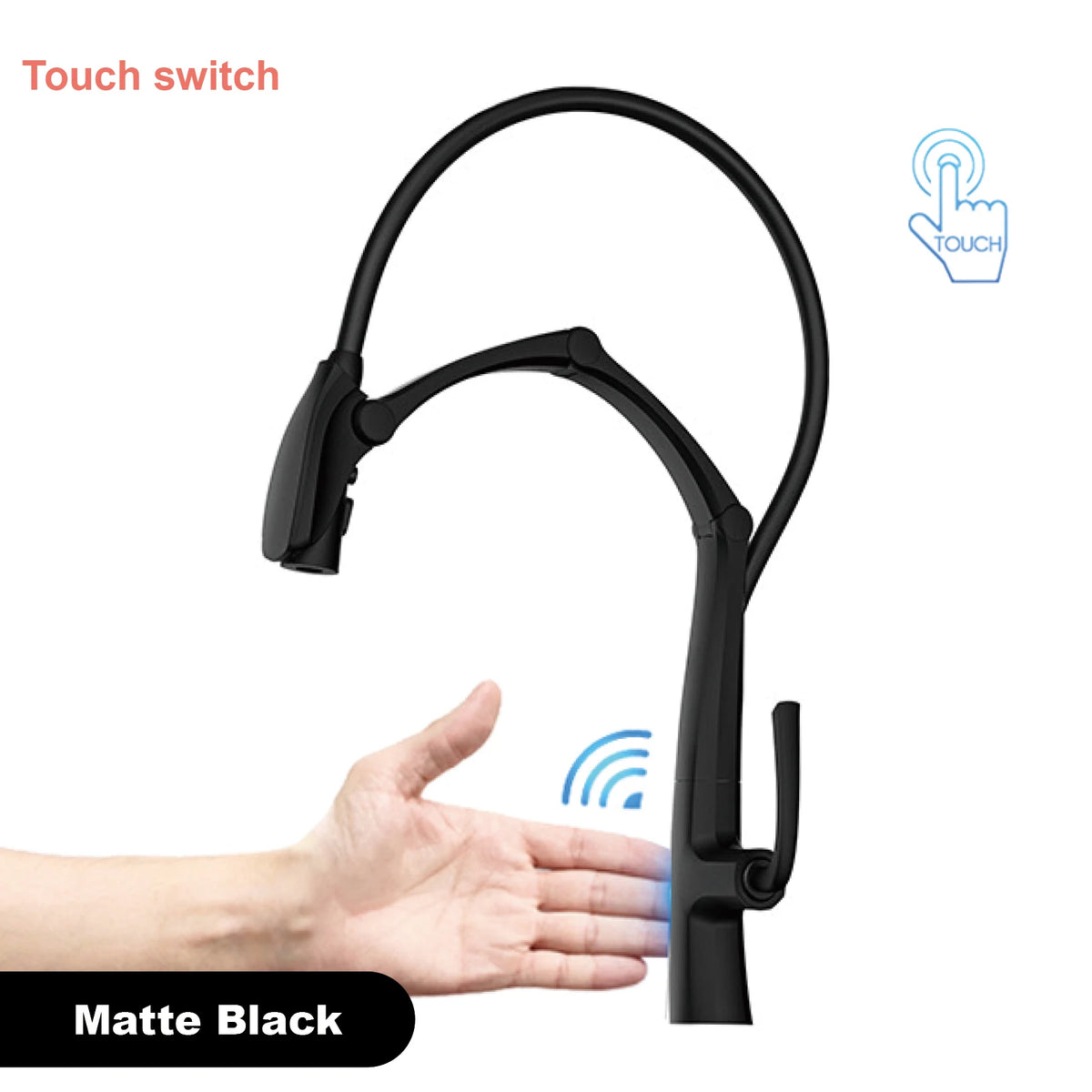 Luxury Gunmetal Brass Faucet Led Display Sensor&Pull-Out