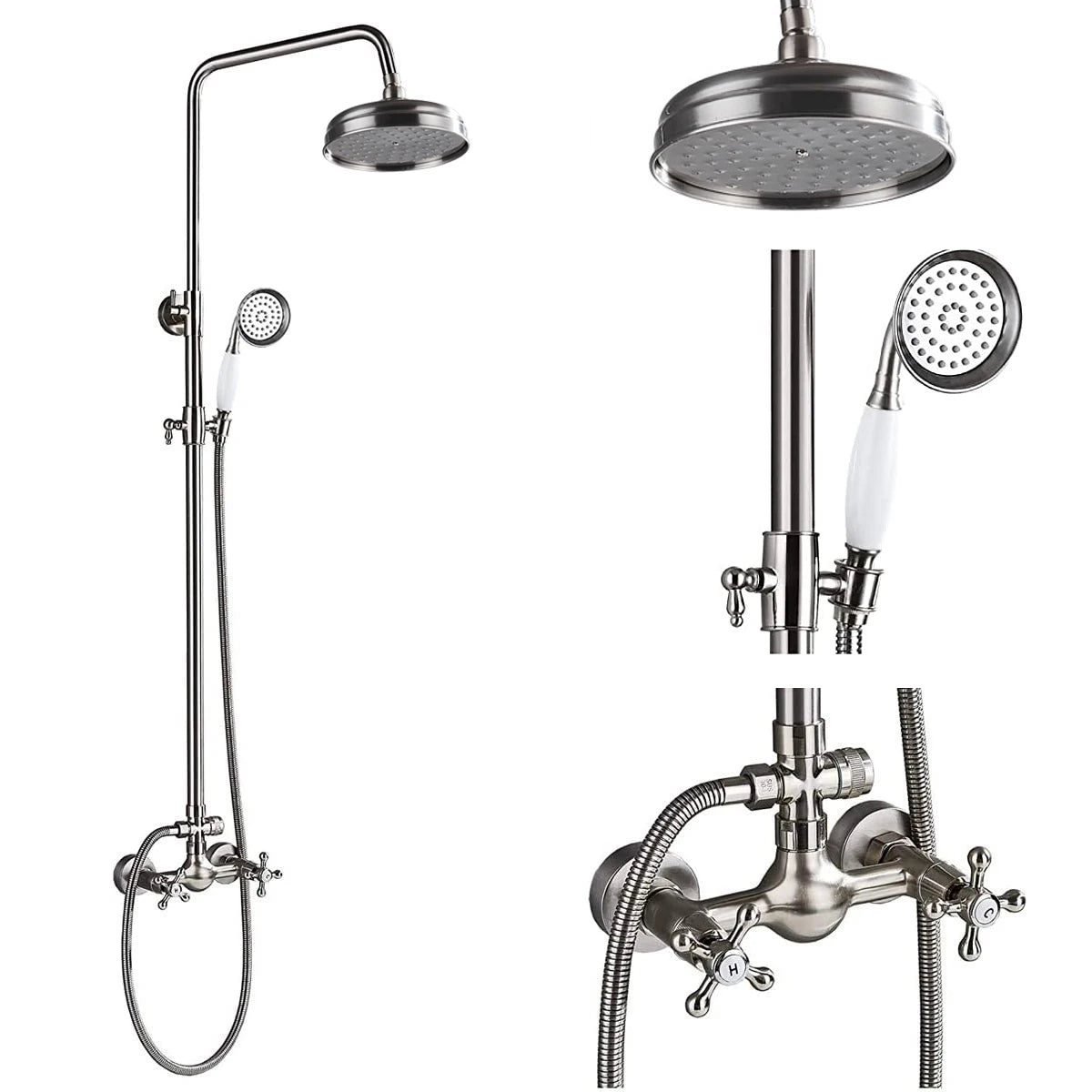 Bathroom Shower Faucet Brass Rainfall Shower Mixer Tap