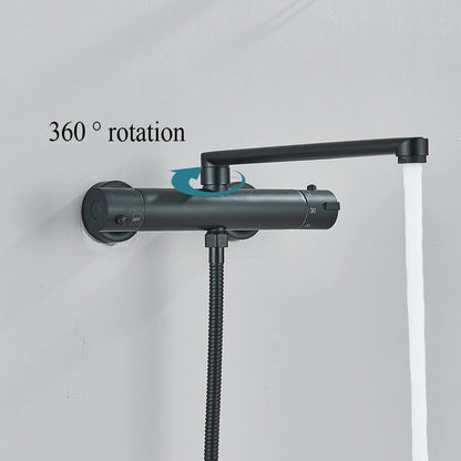Thermostatic Shower Faucet Bathroom Black Mixertap Thermostat