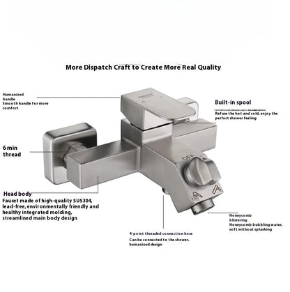 Water Mixing Valve 304 Stainless Steel Shower Bathroom