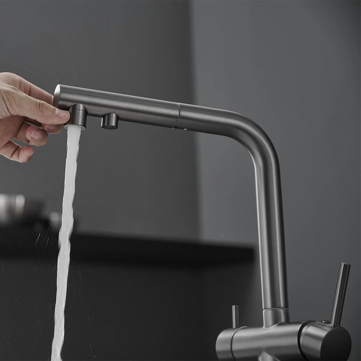Brushed Gold Pull Out Filter Mixer Faucets Quality