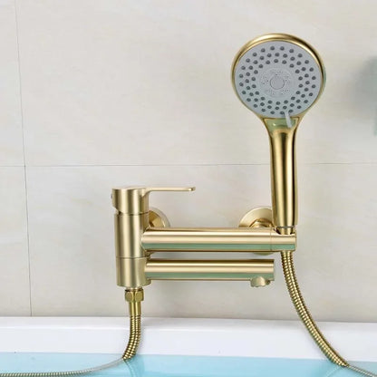 Bathtub Shower Wall Mounted Brushed Gold Rotatable Bidet