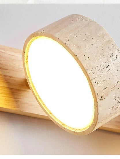 Rotatable Led Vanity Mirror Light Wabi Sabi Travertine