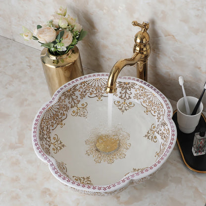 Zappo Above Counter Ceramic Vessel Sink Bathroom Round