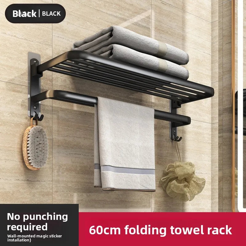 Foldable Towel Rack - No Drill Bathroom Space