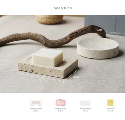 Beige Travertine Bathroom Natural Marble Soap Dispenser Soap