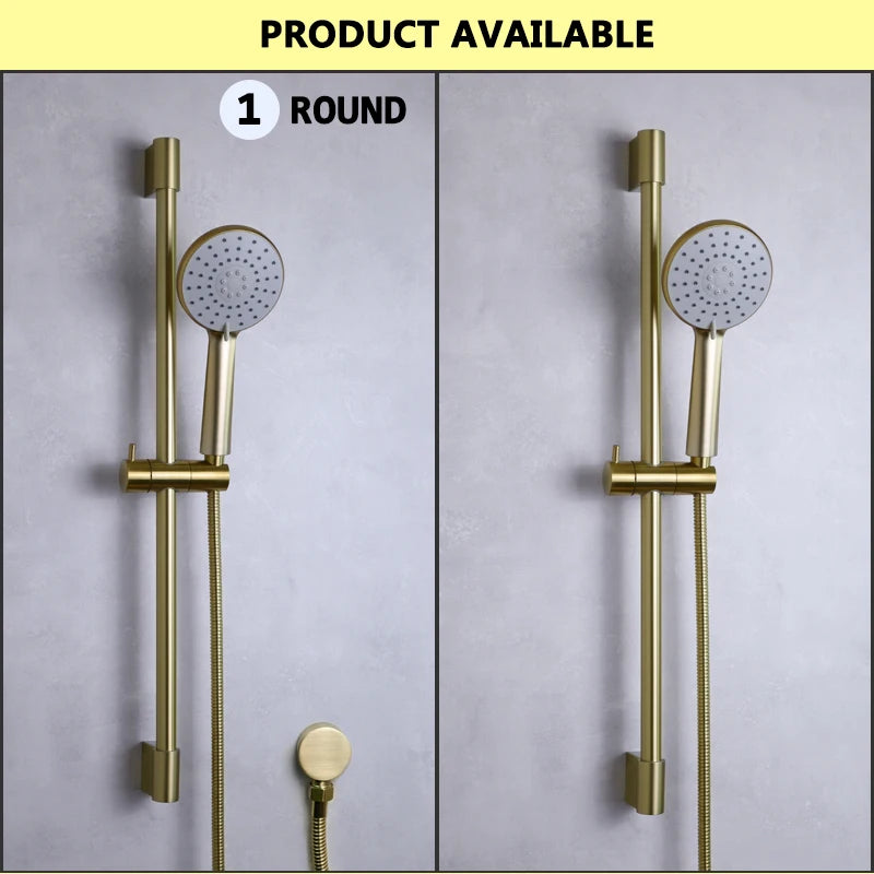 Slide Bar Hand Shower Brushed Matt Gold Functions