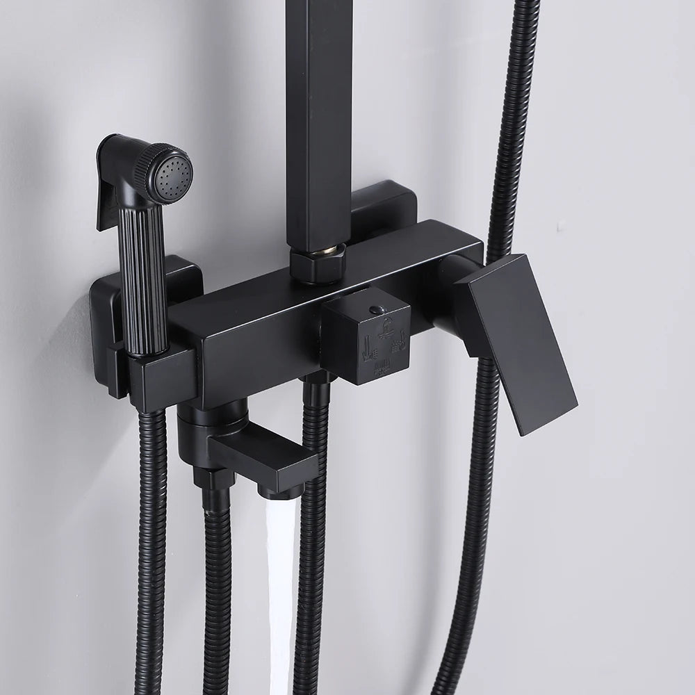 Matte Black Shower Faucet Rainfall High Quality All