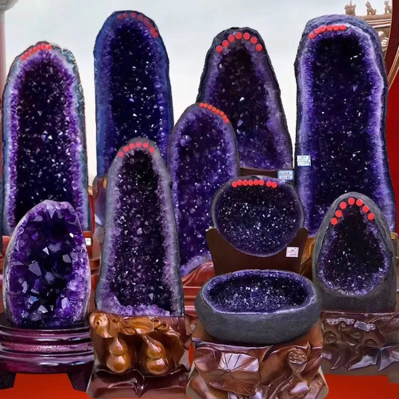 Natural Uruguay Amethyst Cave Purple Deode Ornaments Treasure