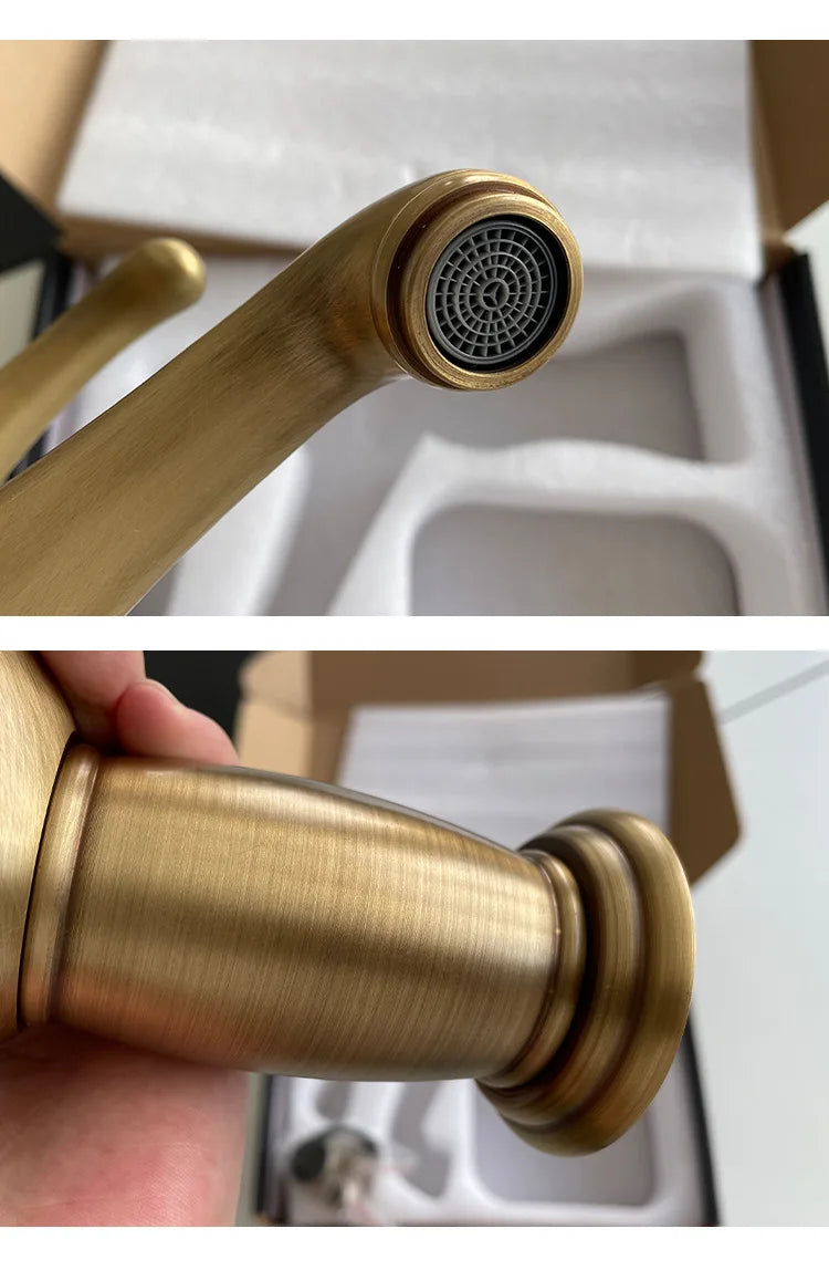 Luxury Europe Style Antique Gold Bathroom Basin Faucet