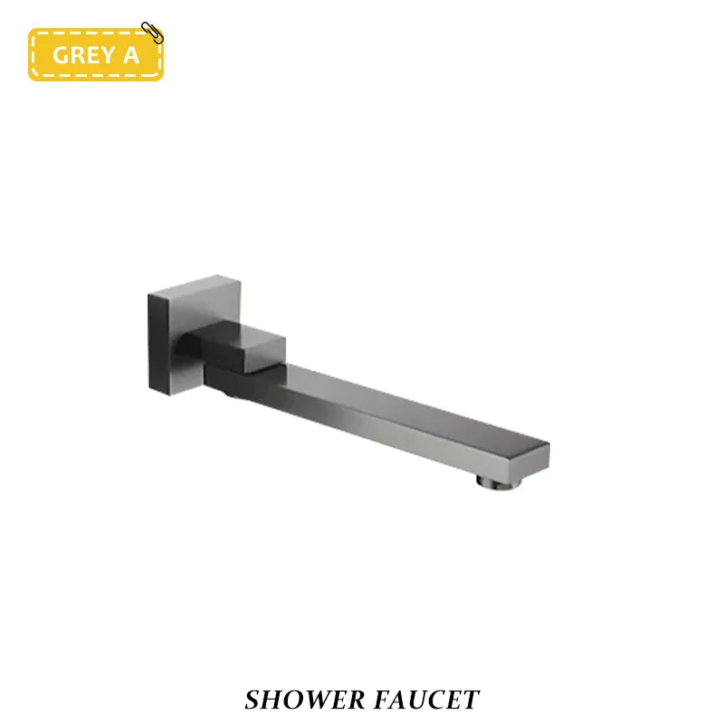 Brass Brushed Gold Mixer Faucet Wall-Mounted Round Square