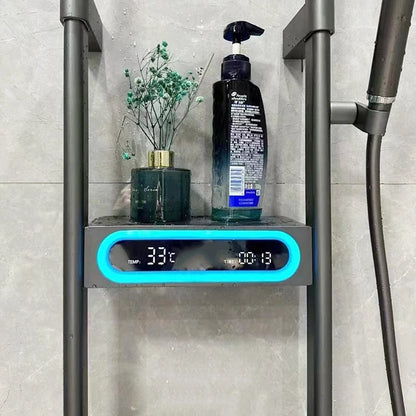 Design High End Bathroom Gray Shower Round Shower