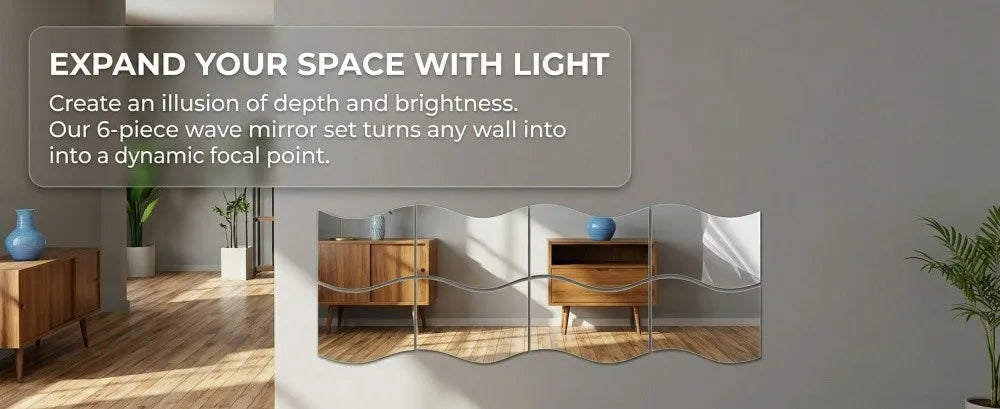 6pcs Silver Wall Mirror Sticker Waterproof Acrylic 3d