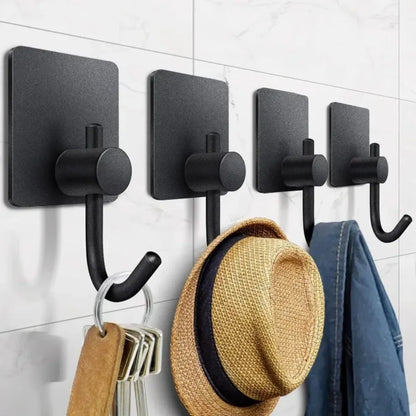 1/4pc Bathroom Stainless Steel Robe Hook Multi-Purpose Adhesive