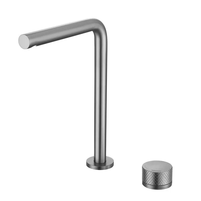Brushed Gold Bathroom Faucet Two Holes Gun Grey