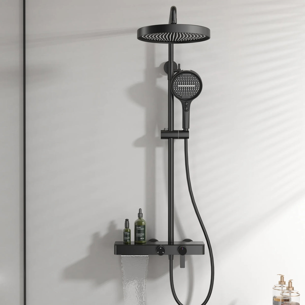 Pink Waterfall Piano Bathroom Shower 12 Inch Rainfall