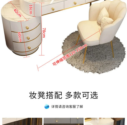 Pink White Vanity Table Women Luxury Nail European