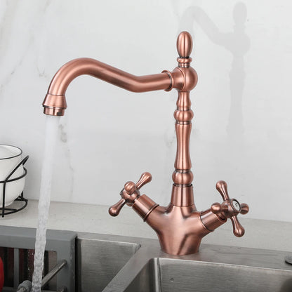 Kemaidi Gold Bathroom Sink Faucet Brass Hole Deck