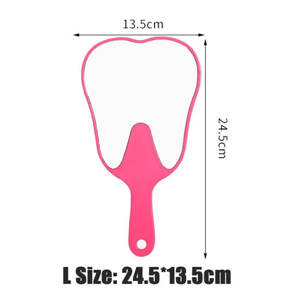 1pc Tooth Shaped Handheld Mirror Cute Makeup Mirror