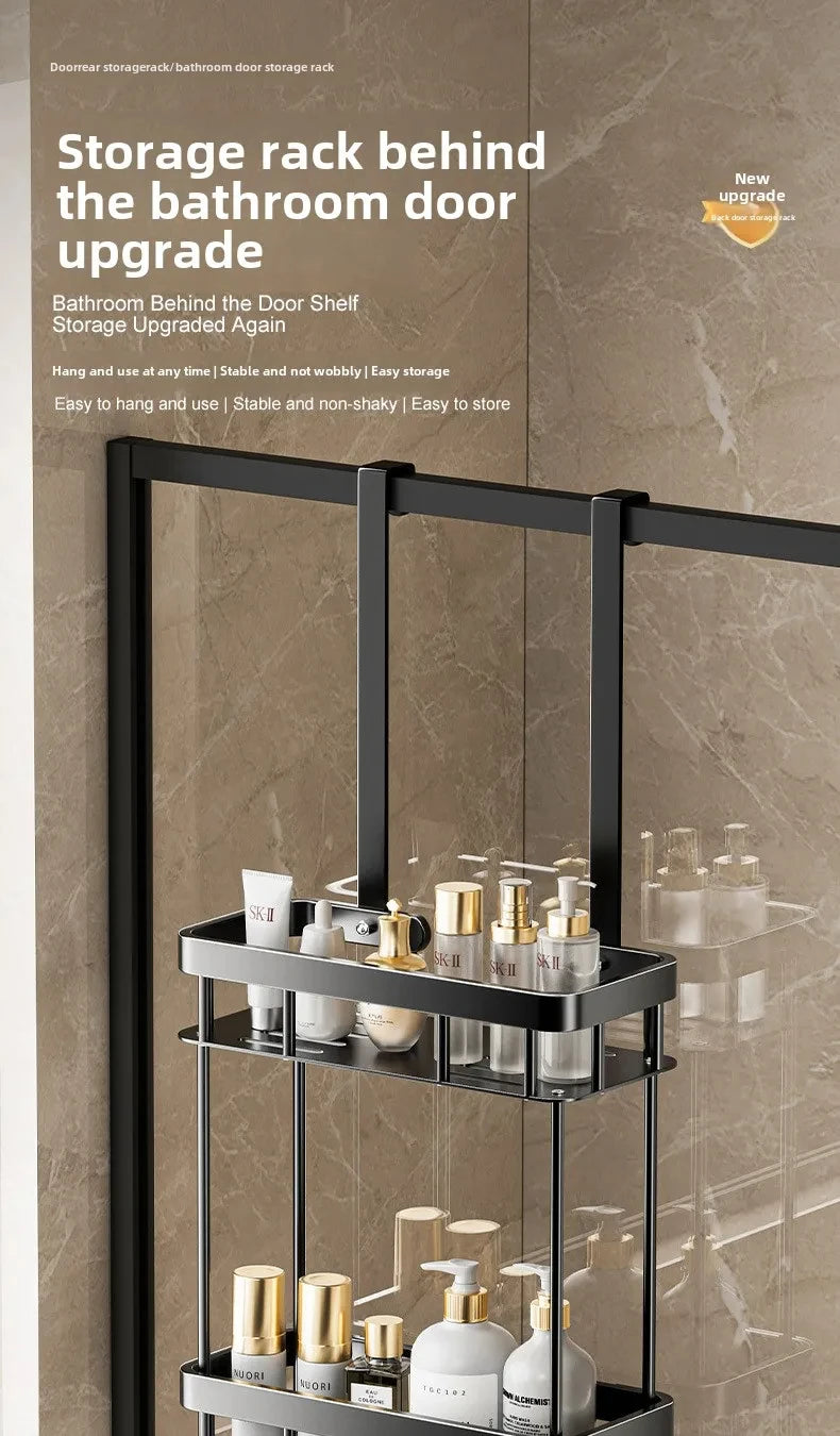 1pc 2-Tier Hanging Shower Caddy Over Door Bathroom