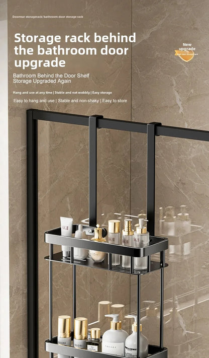 1pc 2-Tier Hanging Shower Caddy Over Door Bathroom