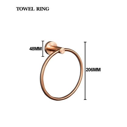 Brushed Rose Gold Bathroom Towel Rack Tissue Rack