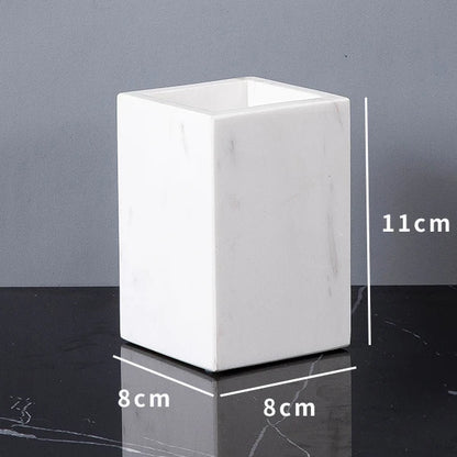 Volakos White Natural Marble Bathroom Minimalism Soap Dispenser