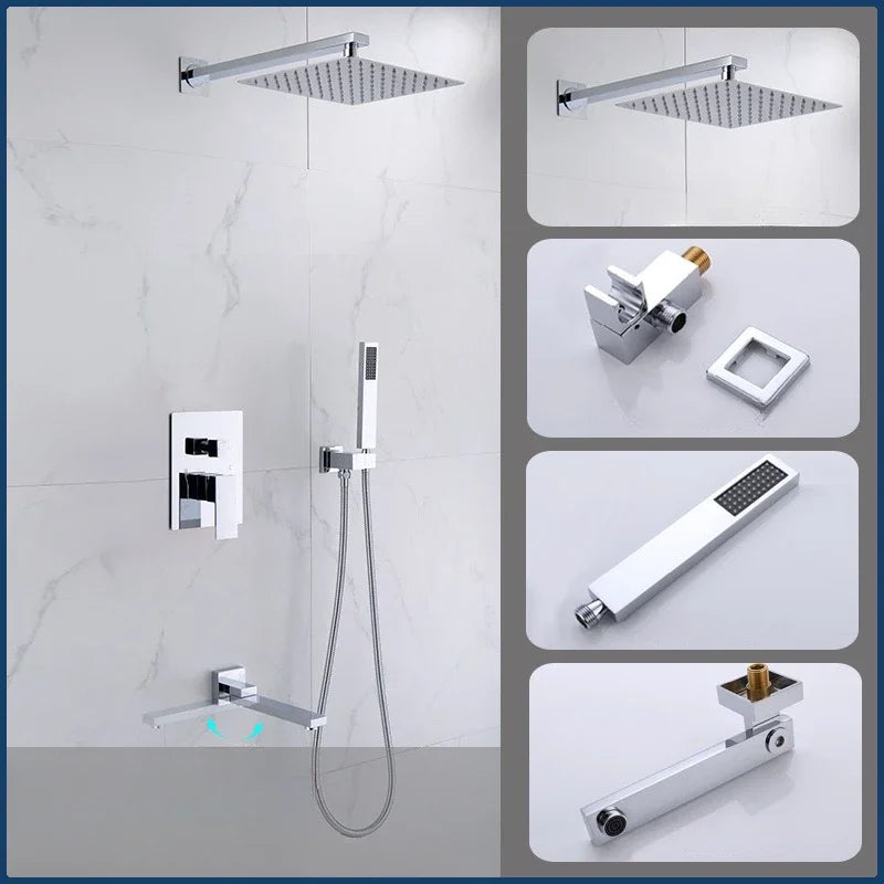 Concealed Shower System 2/3 Ways Water Outlet Hidden