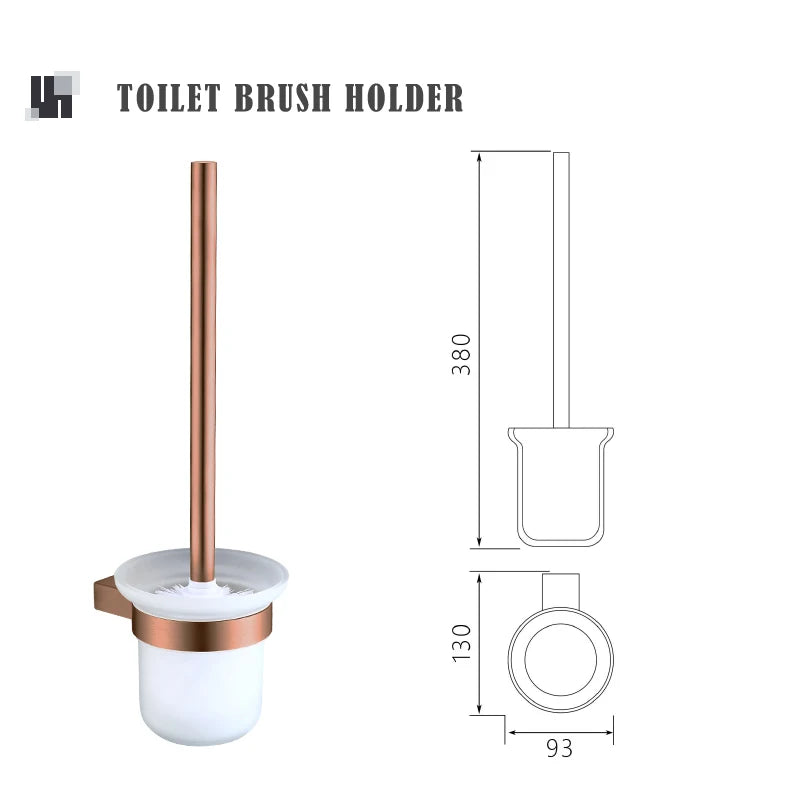 Brushed Rose Gold Wall Mount Shelf Toilet Bath