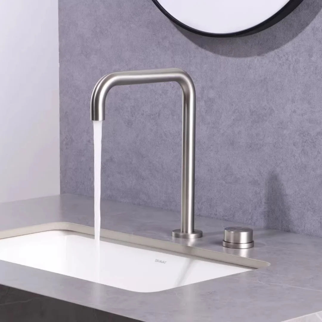 Brushed Gold Basin Faucet Nickel Sink Faucet Two