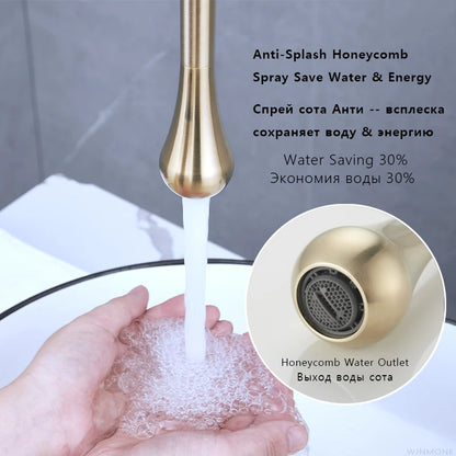 Brushed Gold Bathroom Faucet Ceiling Design Basin Faucets