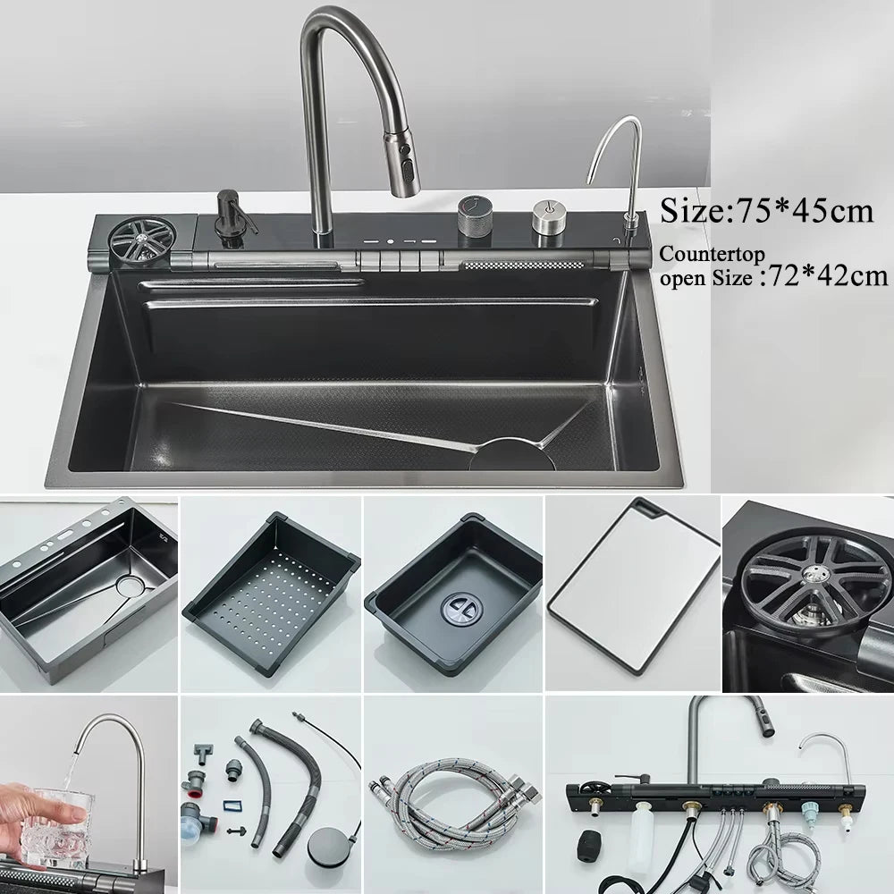 Golden Smart Digital Display Integrated Sink Temperature Control