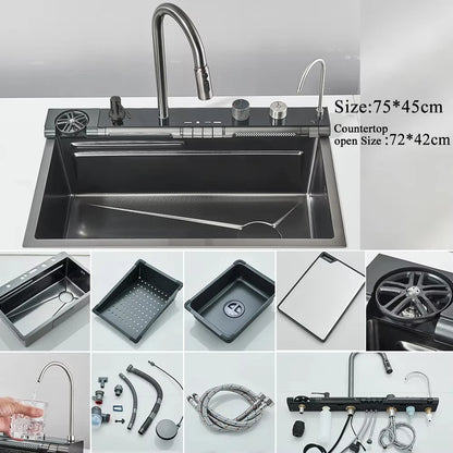 Golden Smart Digital Display Integrated Sink Temperature Control