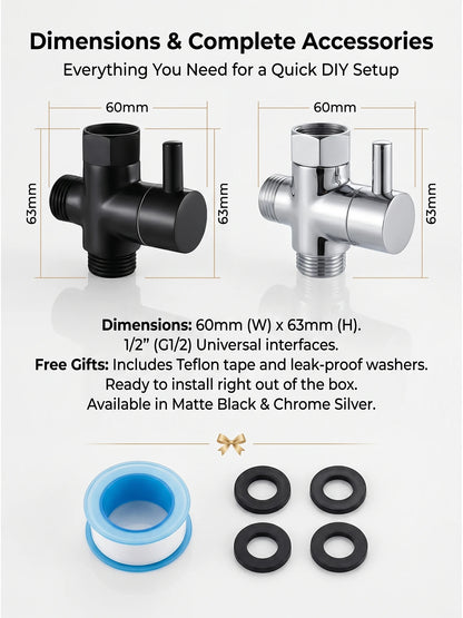 Solid Brass Shower Faucet Diverter Valve Two Way